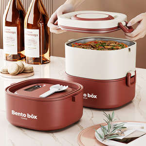 Boîte à bento en acier inoxydable, boîte à lunch isotherme de forme cylindrique, hermétique, portable, grande capacité, pour étudiants et bureau - Product Image 2