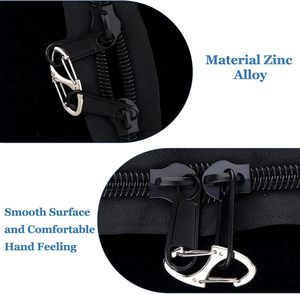 Pcs Black Silver Zipper Clip Anti Theft Deterrent <b>Dual</b> Opening Safety Zipper <b>Locks</b> Pull Replacement For Backpacks Camping Suitca - Product Image 3