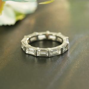 Anillos de Eternidad con Diamantes Cultivados en Laboratorio con Corte Baguette HPHT, Joyería de Moda Goldleaf, Anillos de Boda con Diamantes de Laboratorio PT950 VVS DE - Product Image 2