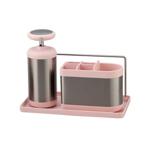 Wellway ชุดจานโลหะและแท่นวางสบู่แบบพกพาชุดเครื่องจ่ายสบู่ที่สะดวก - Product Image 5