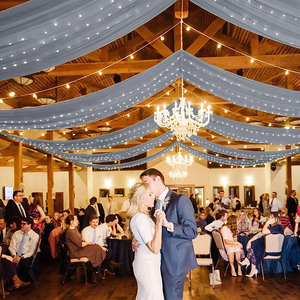 Panels Event Party Supply Decoration Luxurious Ceiling Drape <b>White</b> Hanging Ceiling Wedding Mandap Drapes - Product Image 4