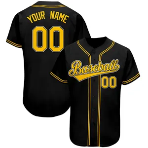 Custom Logo Groothandel Sublimatie Team Blank V-hals Heren Uniform Custom Baseball T Shirts Jersey