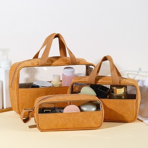 Tyvek Paper <b>Clear</b> Window Makeup <b>Bag</b> Portable Handheld Waterproof Travel <b>Toiletry</b> Cosmetic Storage Pouch for Skincare Makeup - Product Image 3