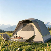 Tente de camping portable d'extérieur anti-UV à double couche pour les grandes familles, idéale pour les séjours de camping en plein air