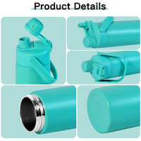 Bouteille d'eau isotherme en acier inoxydable 20 oz pour activités sportives en extérieur, double paroi sous vide, revêtement poudré, anti-fuite, logo personnalisé minimaliste