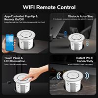Tour de prises motorisée escamotable étanche avec charge rapide sans fil et ports USB-C pour îlot de cuisine et plan de travail