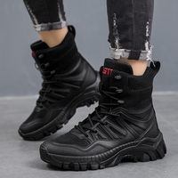 Bottes de randonnée mi-mollet pour hommes, à lacets, avec tige en PU, semelle extérieure en EVA, doublure en mesh, confort toutes saisons, directement de l'usine