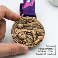 Médaille de boxe en métal 3D personnalisée en relief |   Médaille de récompense personnalisée en bronze antique, vente en gros d'usine chinoise