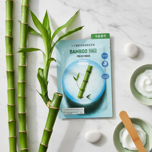 BRINGGREEN <b>Bamboo</b> Hyalu for <b>Sheet</b> Mask Vitamin C Hyaluronic Acid 20g 10ea/Pack Korea-made Firming Moisturizing Face Mask for - Product Image 3