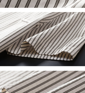 Camisa de manga corta a rayas personalizada para hombre, ligera, de alta gama, estilo casual de negocios, camisa de verano de media manga con bordado. - Product Image 4