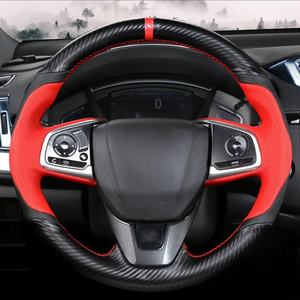 Housse de <span class=keywords><strong>volant</strong></span> de voiture en daim noir antidérapant en cuir véritable pour <span class=keywords><strong>Honda</strong></span> <span class=keywords><strong>Civic</strong></span> 10 2016-2021 CR-V CRV 2017-2021 Clarté 2018-2021 - Product Image 5