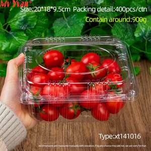 Großhandel Hochwertige Supermarkt-Kunststoff-Klappbox für Obst Frisches Gemüse Transparente Verpackung Obstbehälter - Product Image 3