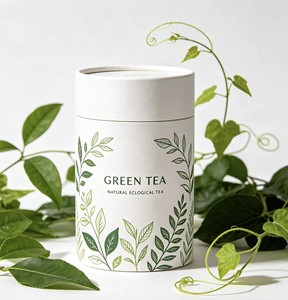 Boîte cadeau ronde en papier kraft biodégradable avec couvercle, emballage personnalisé pour café et aliments, options de pelliculage mat - Product Image 2