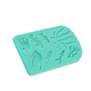 Molde de Silicona con Forma de Concha de Coral para Fondant, Molde Decorativo para Pastel de Chocolate con Forma de Peces Marinos - Product Image 5