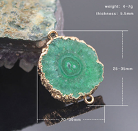 YML&Natural Colored Sunflower Gold-plated Edge Double-hole Irregular Raw Crystal Charm DIY Necklace Bracelet Accessories