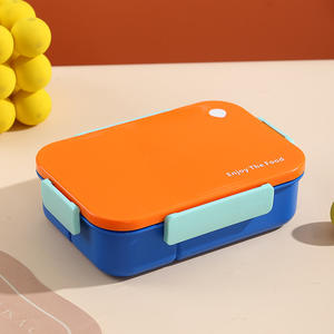 Boîte à lunch Bencircle XW06 en plastique PP, 1450 ml, rectangulaire, conteneur alimentaire bento, simple couche, avec cuillère et 4 verrous latéraux - Product Image 1