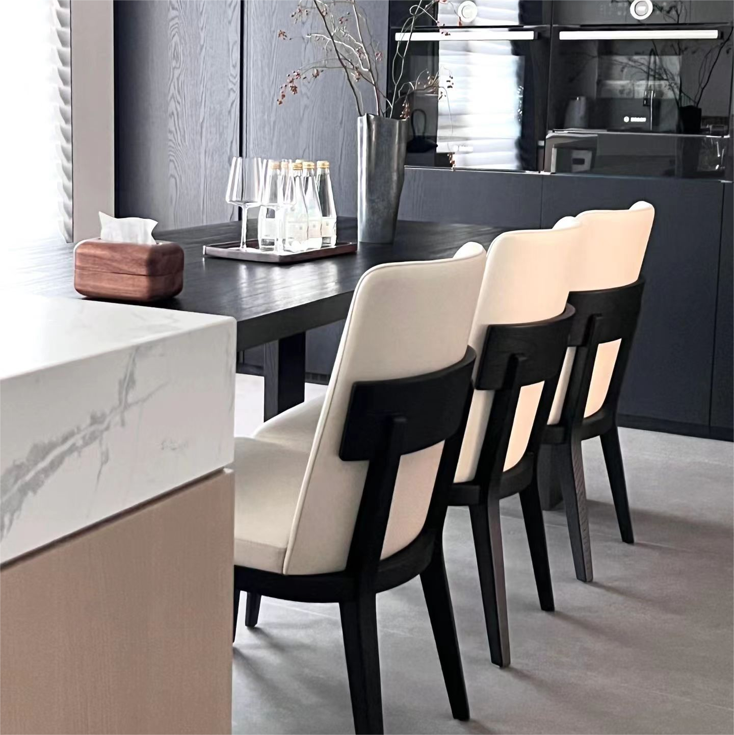 dining chair modern nordic solid wood