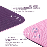 Échantillon Gratuit Tapis de Yoga Écologique TPE, Tapis de Yoga Imprimé Personnalisé avec Logo, Tapis de Gym Éco-responsable Antidérapant avec Sangle à Logo et Instructions