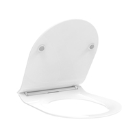Siège de toilette Sunten SU014 Easy Clean, haute résistance, antibactérien, ultra fin, en forme de D, avec système de déverrouillage rapide à un bouton, couvercle WC