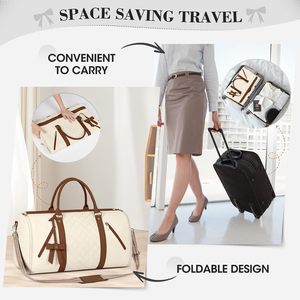 Grande borsone da viaggio in pelle convertibile per <span class=keywords><strong>donna</strong></span> borsa da viaggio Beige borsa da scarpe per Sport da <span class=keywords><strong>donna</strong></span> - Product Image 5