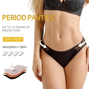 Venta <span class=keywords><strong>de</strong></span> fábrica, bragas menstruales sexis <span class=keywords><strong>de</strong></span> <span class=keywords><strong>encaje</strong></span> para mujer, Bragas Culotte Menstruelle absorbente para niñas, ropa interior femenina para el período - Product Image 2