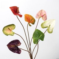 Haute qualité 3D imprimé Real Touch en forme de coeur Anthurium Guanyin Lotus plante décoration de mariage pour la Saint-Valentin
