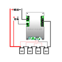 Batterie LiFePO4 BMS 4S 12V 100A 3.2V avec ports de charge/décharge équilibrés séparés A615 Origine Chine/Guangxi