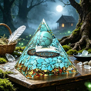 Cristal de guérison de haute qualité, artisanat en cristal, énergie positive, pyramide d'<span class=keywords><strong>orgonite</strong></span> pour la décoration de la maison - Product Image 2