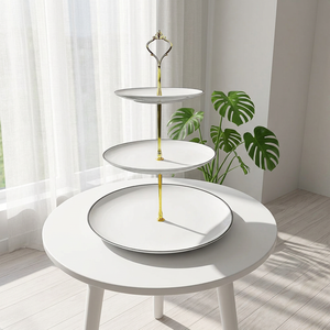 Offre Spéciale – Présentoir Créatif en Céramique et <span class=keywords><strong>Porcelaine</strong></span>, Compatible Lave-Vaisselle, Blanc, Double, Triple ou Quatre Niveaux, pour Fruits, Gâteaux et Snacks - Product Image 4