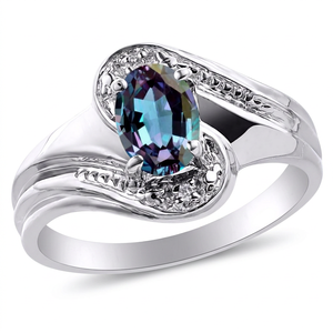Anillo de compromiso de alejandrita, anillo de plata maciza, anillo de alejandrita para mujer, anillo de alejandrita de laboratorio, anillo de aniversario con piedra de nacimiento de junio - Product Image 1