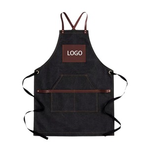 ผ้ากันเปื้อนผ้าแคนวาสสำหรับใช้ในครัวทำจากผ้าฝ้ายผ้ากันเปื้อนสำหรับร้านอาหารผ้ากันเปื้อนผ้าทอแบบมีกระเป๋า - Product Image 5