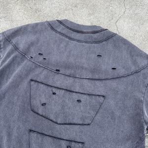 เสื้อยืดผ้าฝ้ายพรีเมียมลายดีไซน์เนอร์ สีซีดจางแบบโดนแดด พิมพ์ลายหนา น้ำหนักมาก สไตล์สตรีทแวร์ ลุคทำเก่า ทรงโอเวอร์ไซส์ - Product Image 4