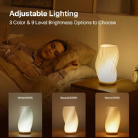 Lampe de bureau LED créative 3D, lampe de chevet minimaliste plissée, base en plastique, prise USB, prise en charge de la gradation, éclairage d'ambiance moderne