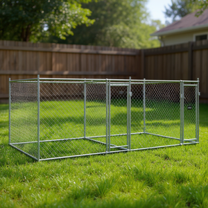 Large Galvanized Steel <b>Dog</b> Cage Pet <b>Enclosure</b> Outdoor Lockable Rectangular Durable Heavy Duty - Product Image 2