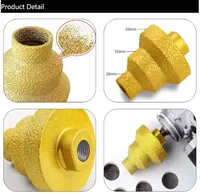 Forets multifonctionnels à trois étapes en diamant brasé Pagoda M10, tailles 20 mm, 35 mm, 50 mm pour chanfreinage et finition des bords
