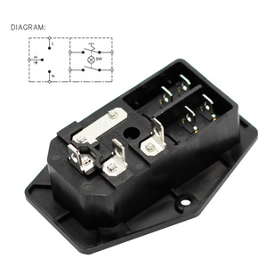 Interruptores eléctricos IEC320 C14, toma de fusibles con lámpara roja, interruptor basculante, portafusibles 10A, conector macho - Product Image 4