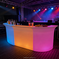 Meuble de comptoir de bar portable en plastique avec Led/barre mobile à Led droite comptoir de bar moderne étanche à vendre