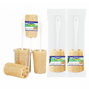Brosse de bain en loofah à manche court, 100% naturelle, biologique, réutilisable, multifonctionnelle, pour hommes et femmes - Product Image 4