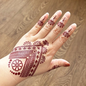Autocollants de tatouage au henné brun, imperméables, art corporel temporaire, décoration Mehndi pour femmes, mains et bras, motifs floraux traditionnels - Product Image 1