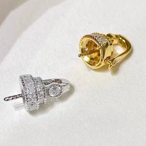 Accesorios de Perlas DIY 31198, Colgante de Plata S925 con Cuentas Redondas de 11-15 mm, Soporte Vacío en Forma de Cruz para Collar, Accesorio de Moda - Product Image 4