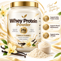 Poudre de Protéine de Lactosérum Personnalisée en Gros, 24g de Protéines, Saveur Vanille, 2 LB pour Nutrition Sportive et Soutien au Bien-être, OEM ODM
