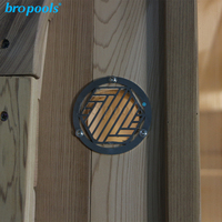 Bropool Moderne Massivholz-Sauna aus Hemlock mit Elektroheizung, Computersteuerung, 6KW Nass-/Trockendampf, Vordere Veranda für Villa/Fitnessraum