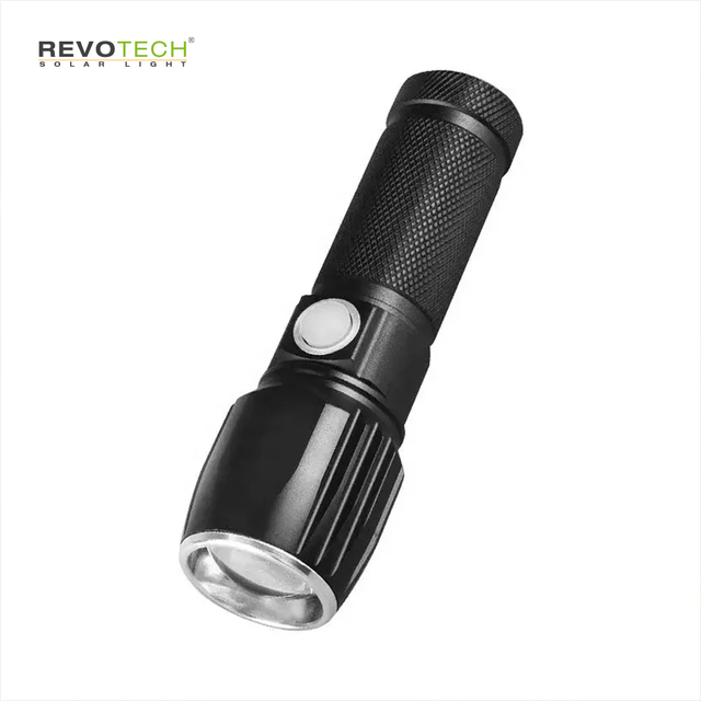 Revolight LED 300 Lumens Rechargeable Lithium ABS Handheld Flashlight IP44 Waterproof Zoomable Super Bright 6000K 1-Year