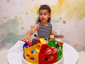 Organisateur de rangement rotatif pour fournitures artistiques pour enfants, idéal pour <span class=keywords><strong>la</strong></span> <span class=keywords><strong>maison</strong></span>, l'école et le bureau à domicile - Product Image 4