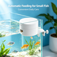 Distributeur automatique de nourriture pour poissons isolé, sans obstruction, avec minuterie intelligente, ultra-compact, installation fixe pour aquarium, propre et compact