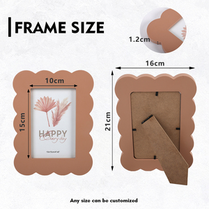 Trang trí nội thất trẻ em của thiết kế sáng tạo hình dạng bất thường 4x6inch MDF khắc lượn sóng biên giới khung ảnh cho trẻ em Quà tặng - Product Image 4