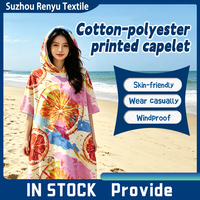 Serviette de plage poncho en microfibre imprimée antimicrobienne personnalisée, séchage rapide, écologique, durable, toutes saisons