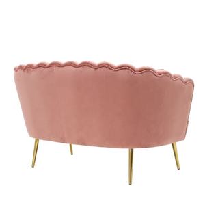 Canapé Deux Places pour Salon en Promotion, Livraison Gratuite, Canapés Modernes en Velours Rose, Causeuses de Luxe Rembourrées, Vente en Gros - Product Image 4