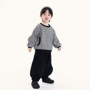 <span class=keywords><strong>Pull</strong></span> en <span class=keywords><strong>polaire</strong></span> pour bébé garçon, style coréen rayé, vêtements pour enfants, nouveau style d'hiver, imprimé teint en pièce, vêtement épais - Product Image 3
