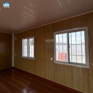 Modernes fabrik spezifisches Container haus Holzmaserung Farbe spitzes Dach zusammen gebautes spitzes Haus aus Behältern - Product Image 6